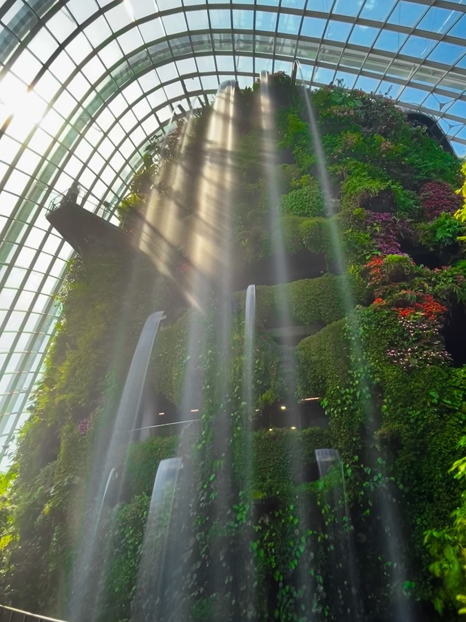 Wasserfall im Cloud Forest Singapur
