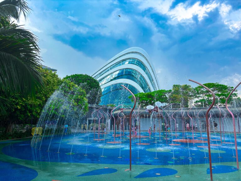 Singapur mit Kindern Wasserspielplatz im Childrens Garden